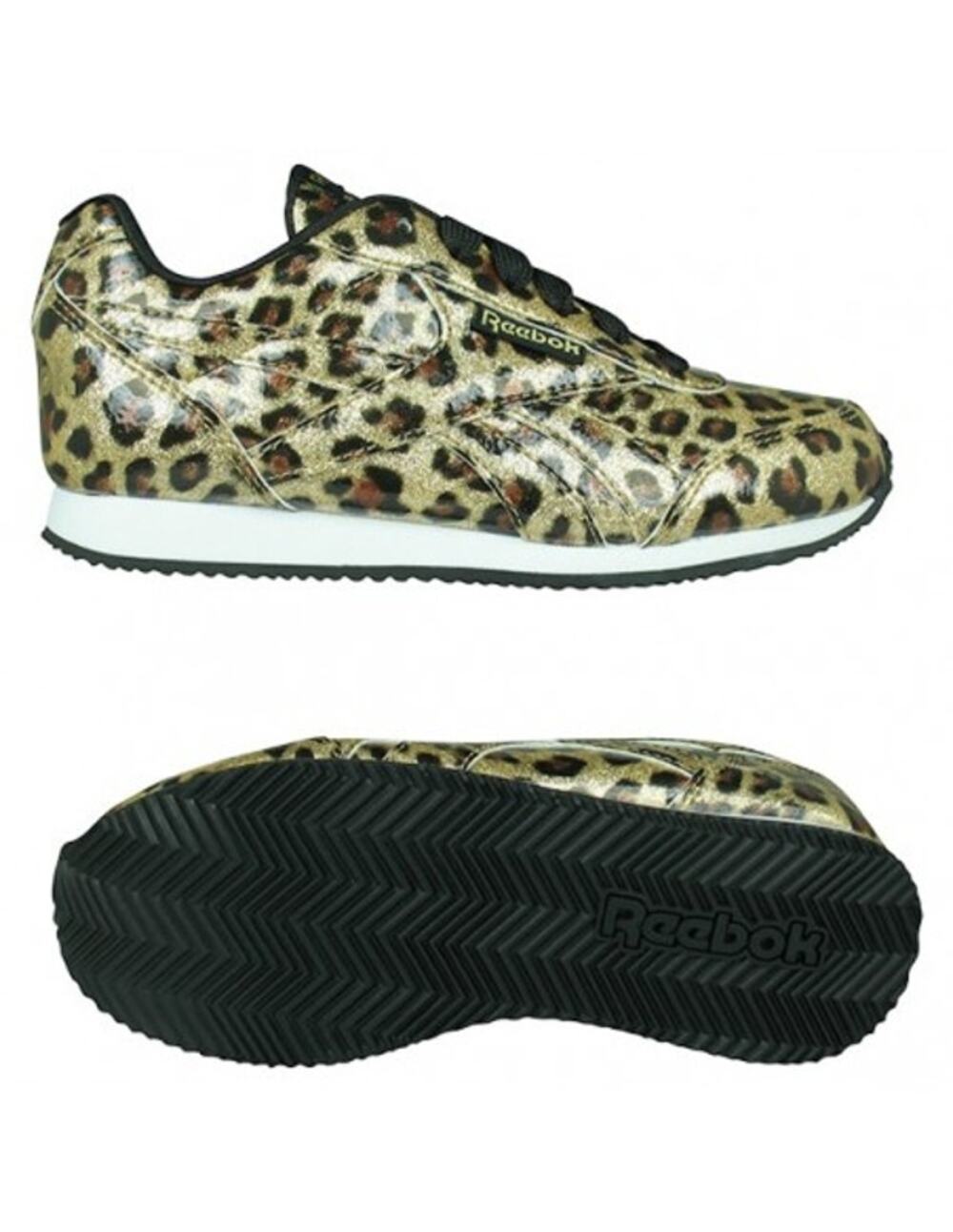 NEW Reebok Royal Sneakers Youth 6Y / Women’s 7.5 White Shoes DV9033 Leopard